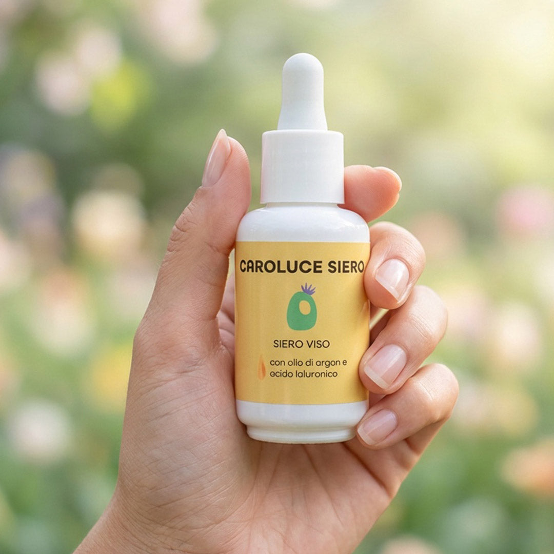 Caroluce Caro Beauty Siero Viso Pelli Secche Miste Mature Argan Ialuronico Gel viso idratante con finish luminoso e fresco 9